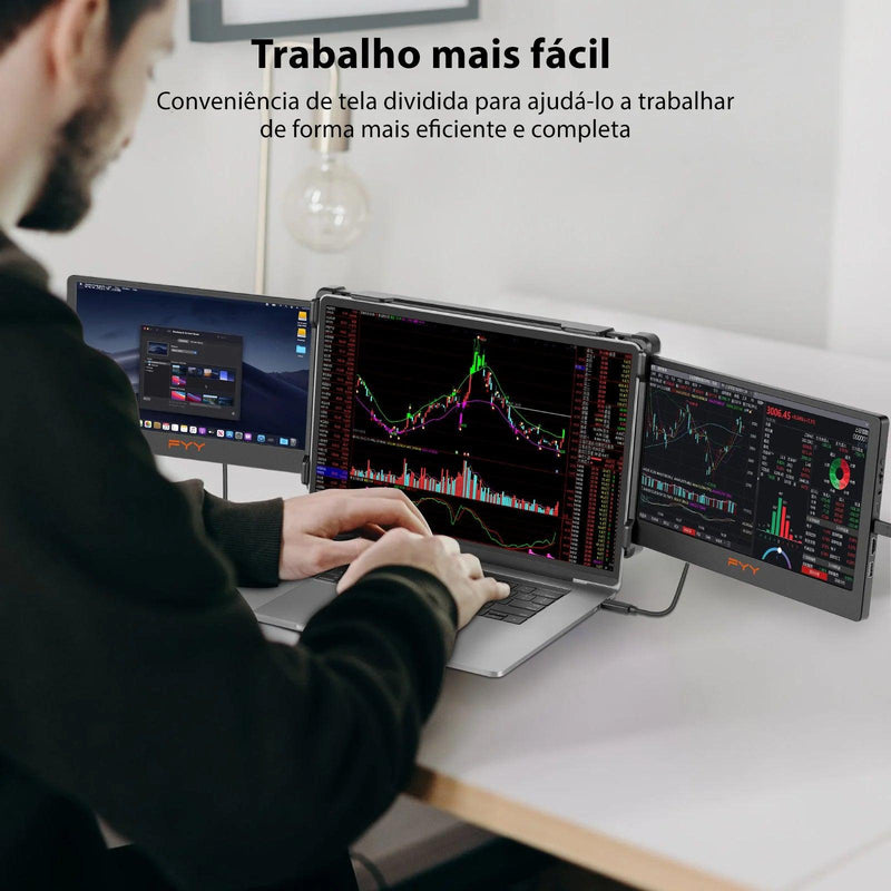 Extensor Tela Laptop Com Monitor Duplo (Compatibilidade com qualquer notebook) - Shopping do Brasileiro 